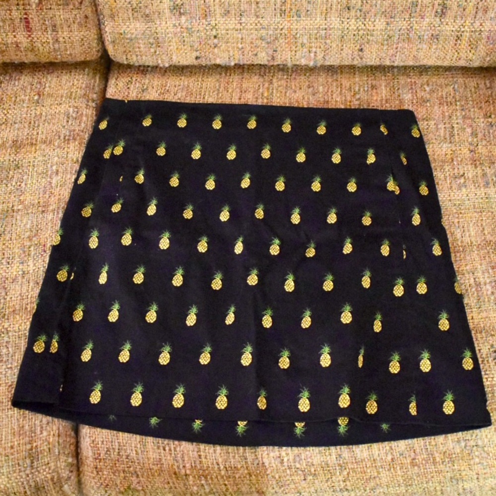 J. Crew Navy Pineapple Miniskirt (with pockets!)